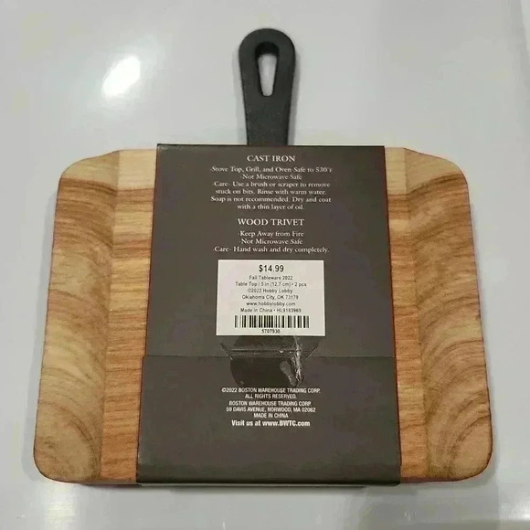 Mini Cast Iron with Wood Trivet-Home and Heart by Boston Warehouse Trading Corp - Picture 2 of 8